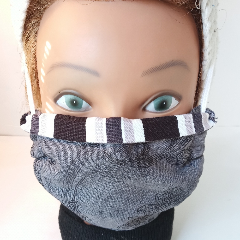 Strong 100% Cotton Mask w/ Ties and Pocket Filter